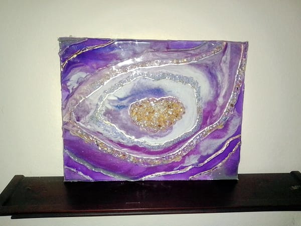 purple geode resin art