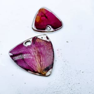 pink rose petal guitar pick set of two side view 1 scaled