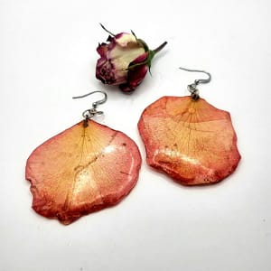 Sunset Rose Petal Earrings