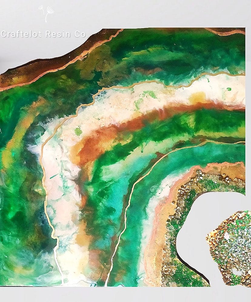 Green Geode Resin Painting For Sale - Resin Art And Recommendations