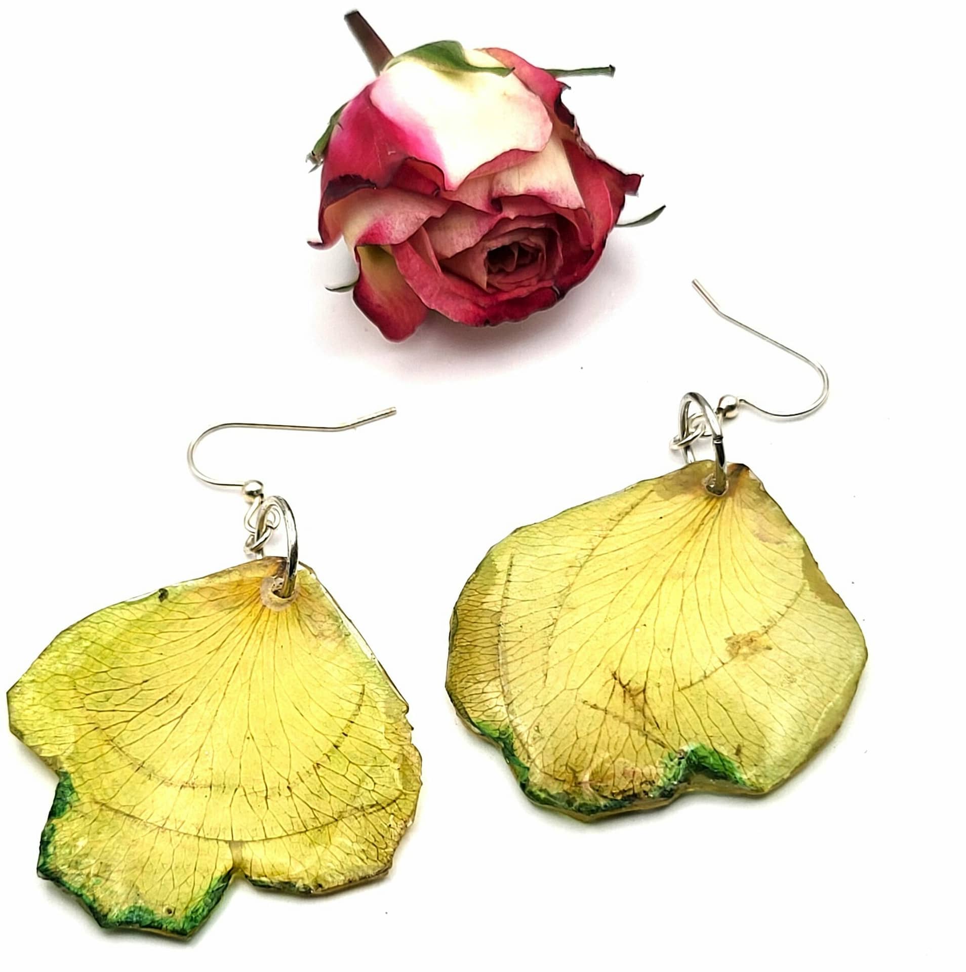 Blush Of The Rose Petal Earrings - Resin Art And Recommendations